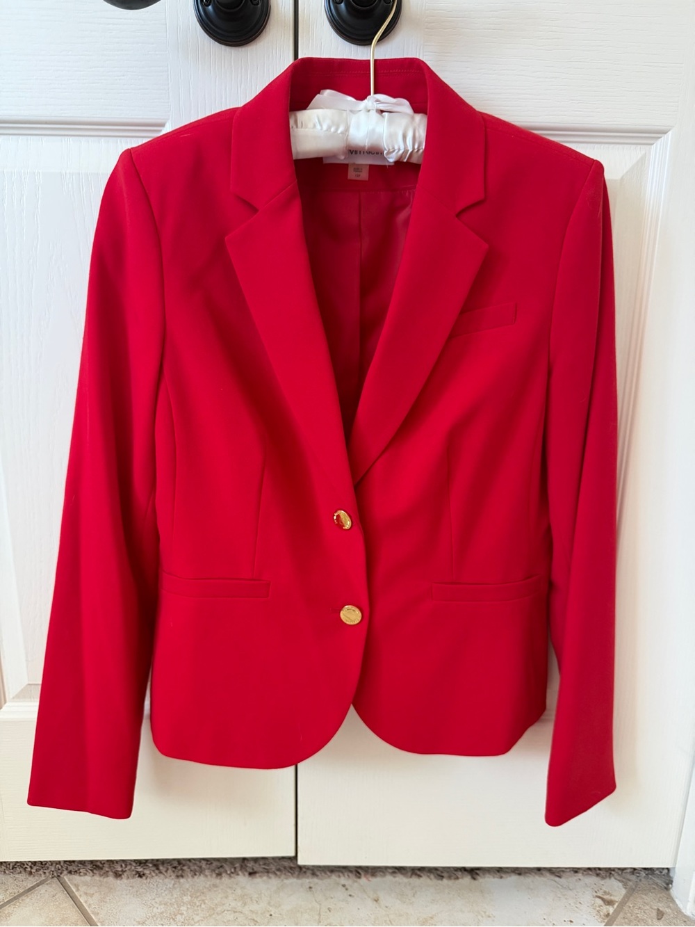 Calvin Klein Red Tailored Blazer with Gold Buttons